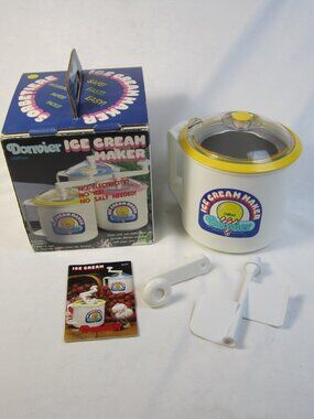 Vintage Donvier Ice Cream Maker 1 Quart /2 Pints Hand Crank Manual Made in Japan